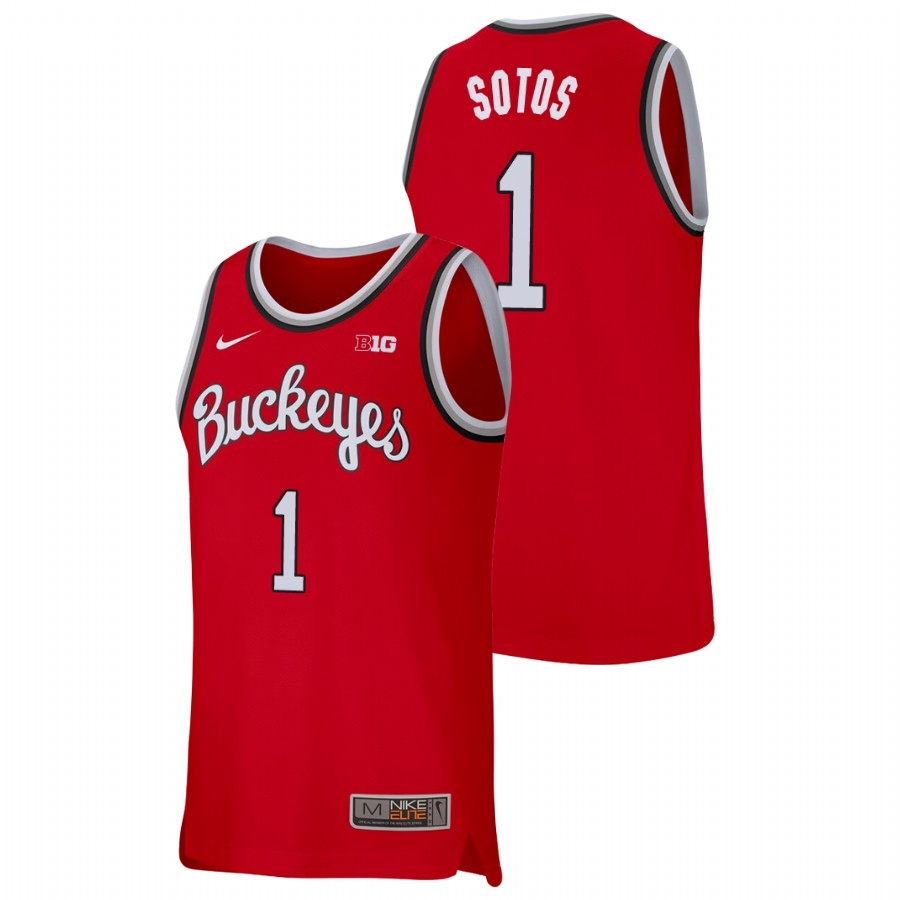 Ohio State Buckeyes Men's NCAA Jimmy Sotos #1 Scarlet Replica Nike College Basketball Jersey HTE0249HH